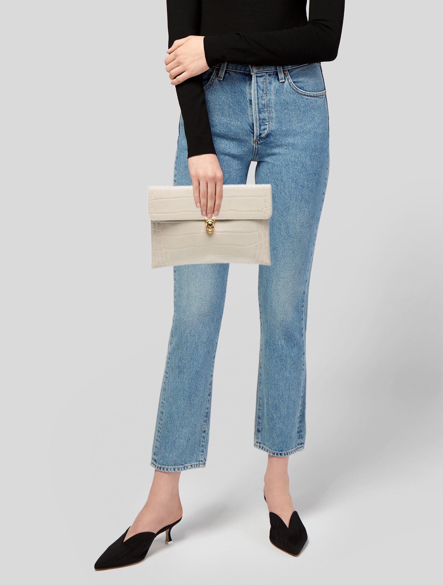 Alexander McQueen Embossed Leather Clutch